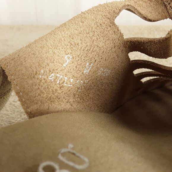 MUNRO Slingback Sandals sz 9W, Abby, Metallic/Gold Leather, Peep Toe Heels Shoes - Picture 2 of 12